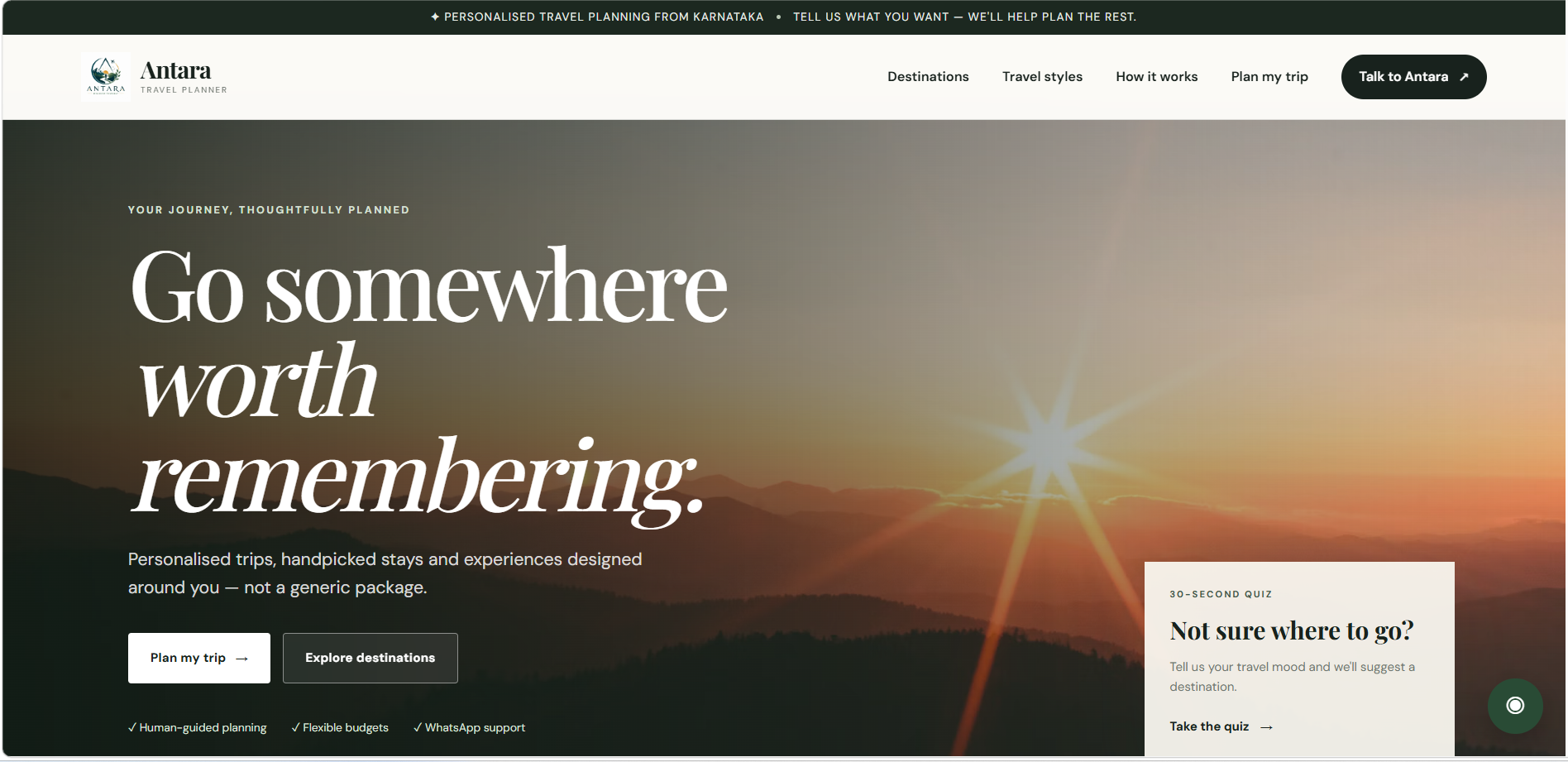 Antara website preview